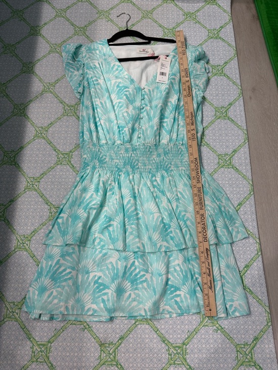 Vineyard Vines Dresses & Skirts - Vineyard Vines Aqua & White Floral Tiered Casual Dress